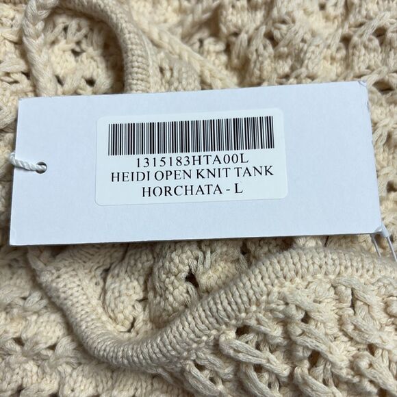 Reformation Heidi Open Tank Cream Crochet Camisole NWT L $148 - Picture 3 of 3
